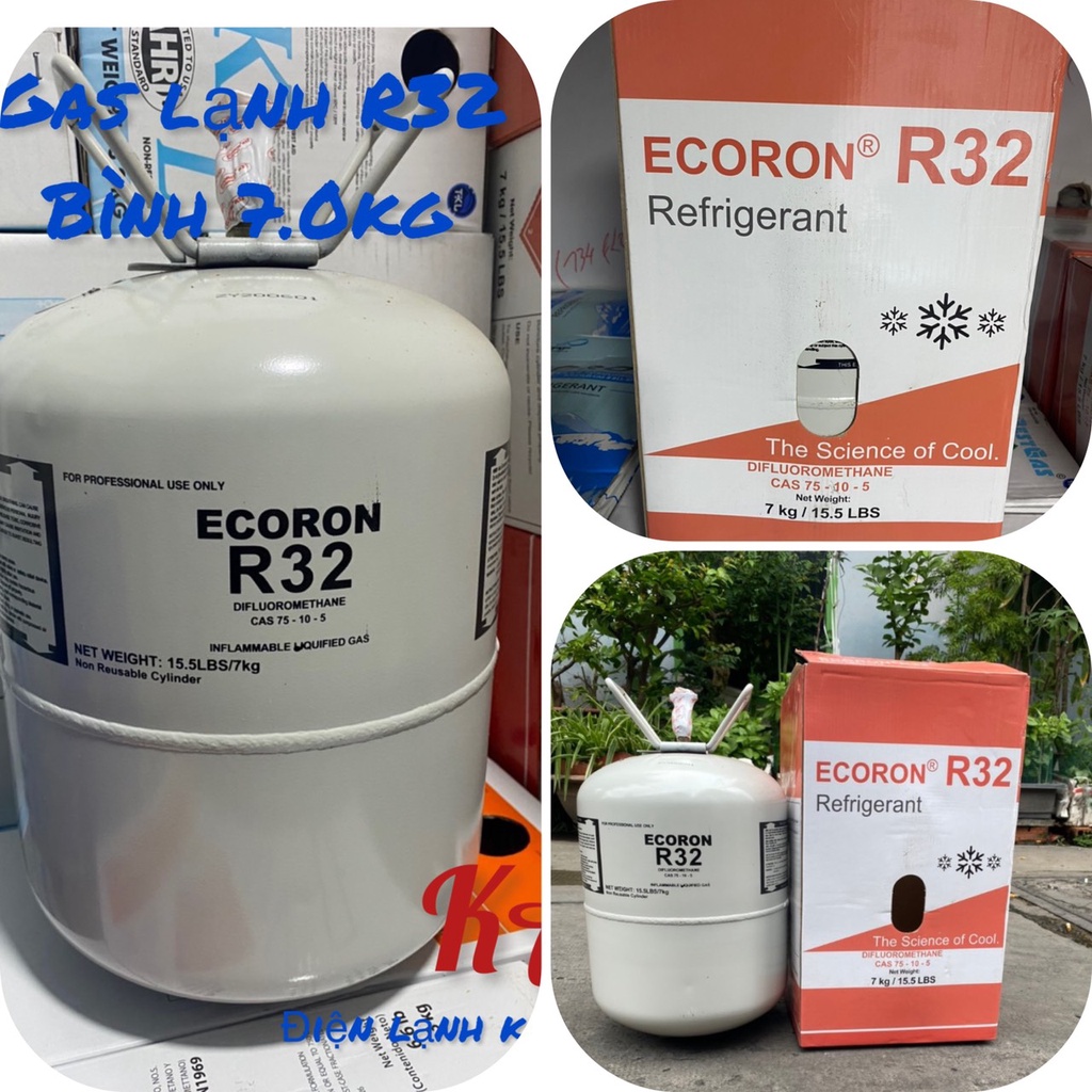 [Có sẵn] Gas lạnh R32 Ecoron (7.0 Kg / bình ,9.5Kg/Bình)