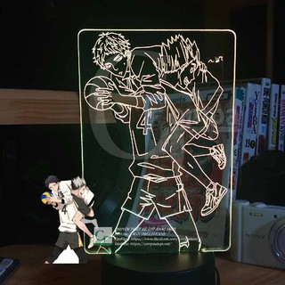 [ẢNH SHOP TỰ CHỤP] Đèn Ngủ LED 3D ANIME Haikyuu Kotaro Bokuto x Keiji Akaashi AHKU9901 16 màu tùy chỉnh COMPASHOP