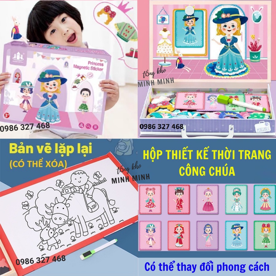 (Sỉ) Đồ chơi giáo dục trẻ em bé gái ghép hình nhà thiết kế thời trang - trò chơi phát triển trí não cho bé