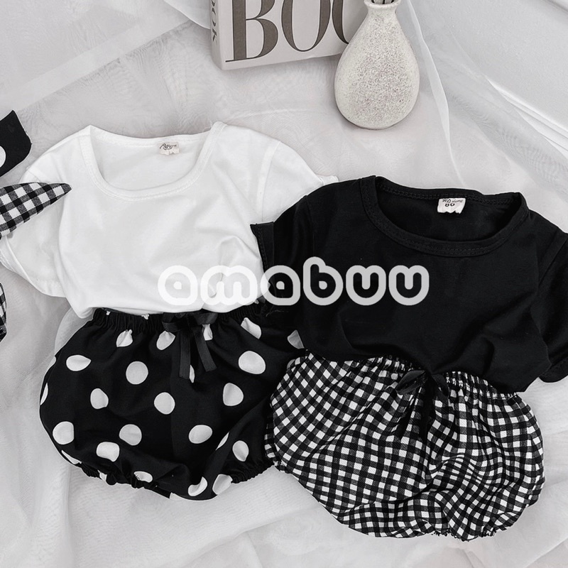 Bộ Chip Cotton Hàn Quốc Cho Bé Gái Lẻ Size 14-18kg