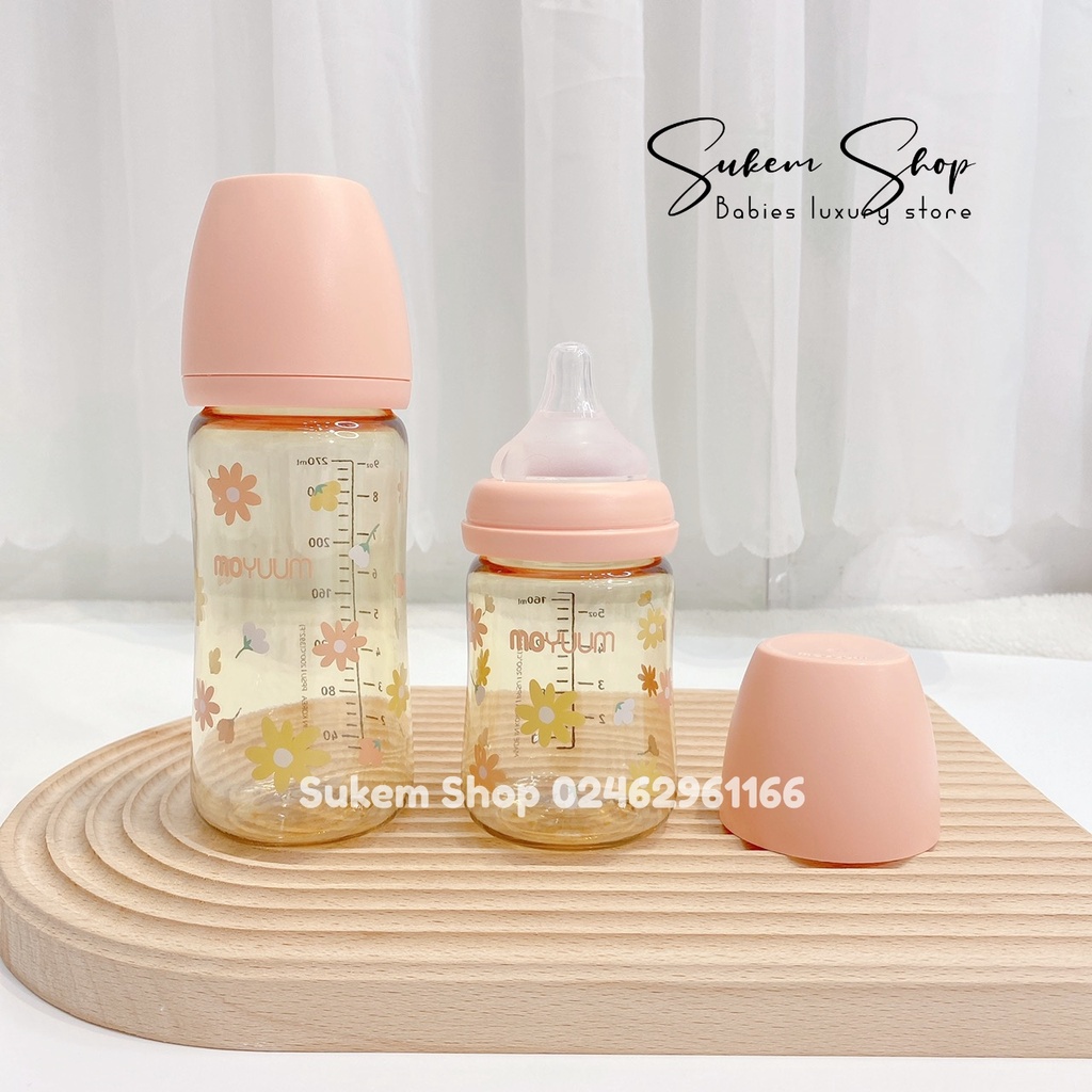 Bình Sữa Moyuum họa tiết Hoa Cúc 170ml/270ml
