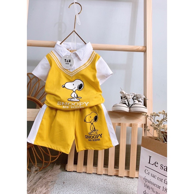 Bộ snoopy dáng cổ sơ mi cực cool cho bé trai bé gái - BSCSM