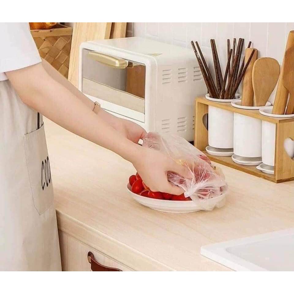 Màng bọc thực phẩm 100 cái túi zíp đựng thực phẩm-Túi gấu popular broun co giãn chất lượng cao