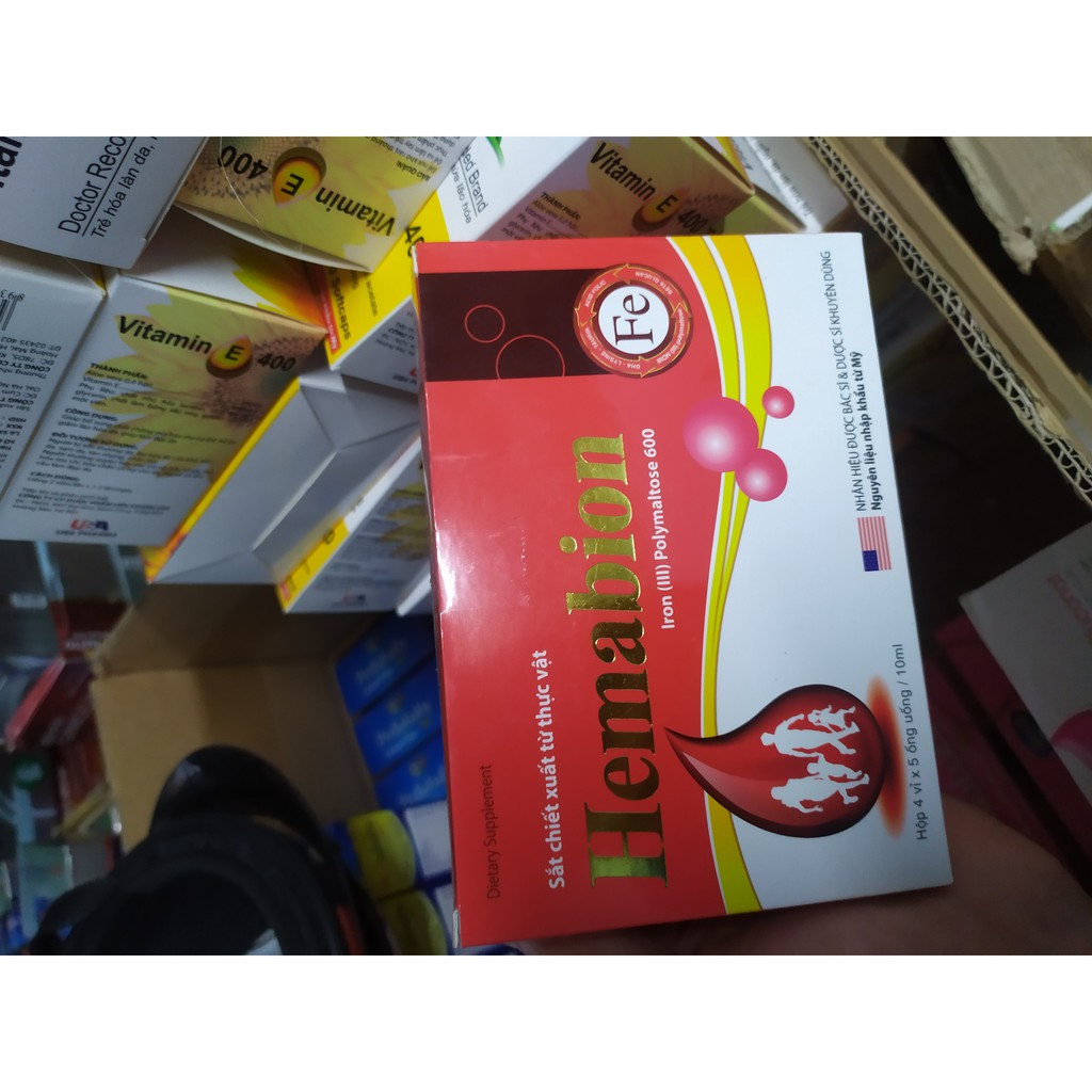 Hemabion bổ sung sắt, trẻ chậm lớn, hoa mắt chóng mặt do thiếu sắt, giúp cho quá trình tạo máu tốt hớn