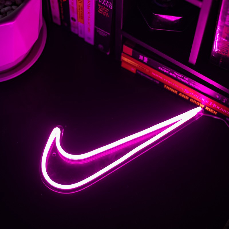 Đèn led Neon trang trí hình logo Nike| Đèn neon trang trí phòng ngủ, treo tường