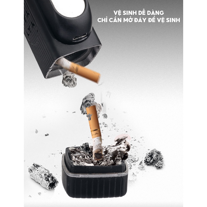 Cây Đựng Kiêm Gạt Tàn Mini Và Đầu Mồi Lửa Sạc Pin Usb YH-009