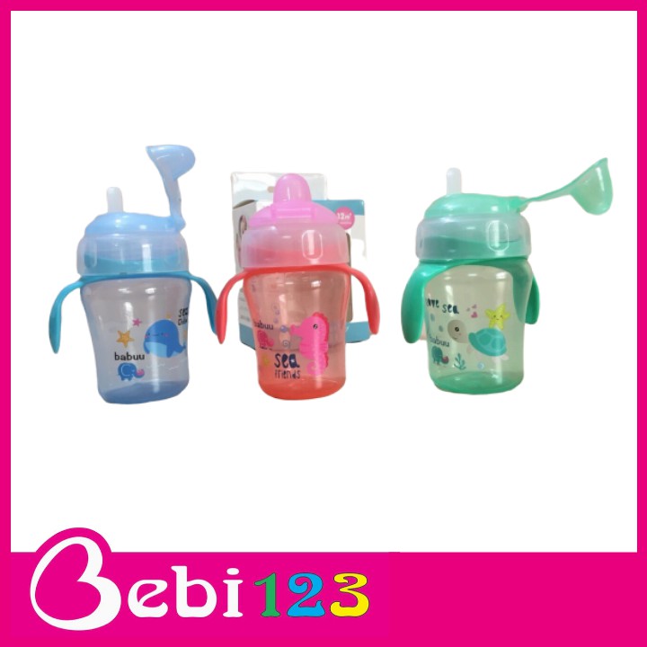 Bình Tập Uống Babuu Baby Đầu Mềm 240ml Có Tay Cầm Cho Bé