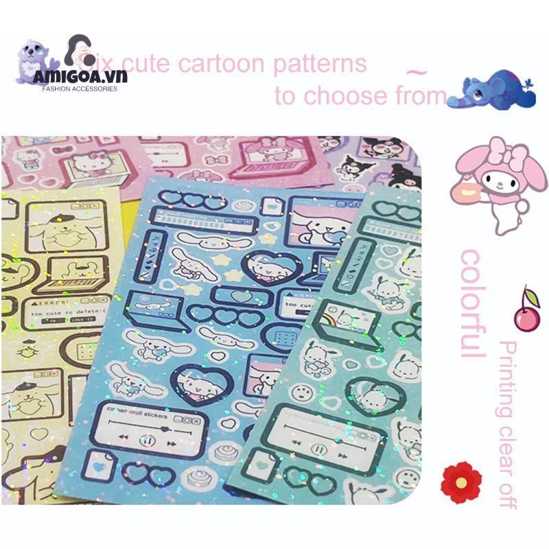 ✨✨SANRIO Hình Dán Lấp Lánh Trang Trí Sổ Tay Kuromi Tạp Chí