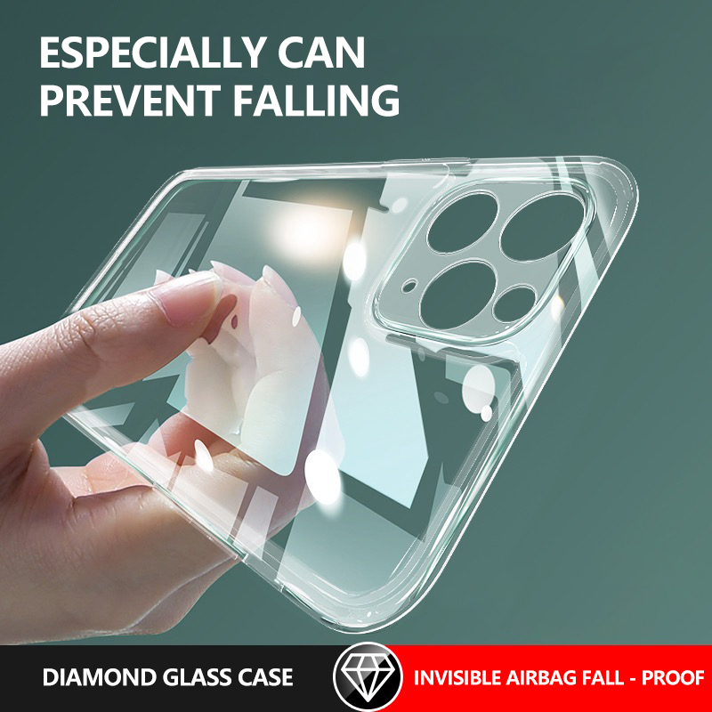 Ốp Điện Thoại Gel Pha Thủy Tinh Mỏng Chống Sốc Cho iPhone 14 13 12 11 Pro Max X XS XR 7 8