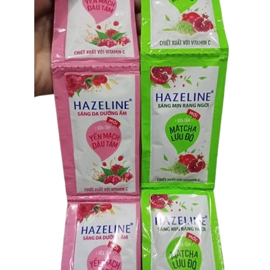 Sữa tắm Hazeline yến mạch dầu tằm và Matcha lựu đỏ 4.5g/gói