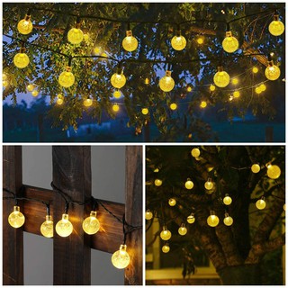 Bộ 50 Đèn LED Bi Cầu LED SOLAR dạng dây treo sân vườn trang trí nhà cửa