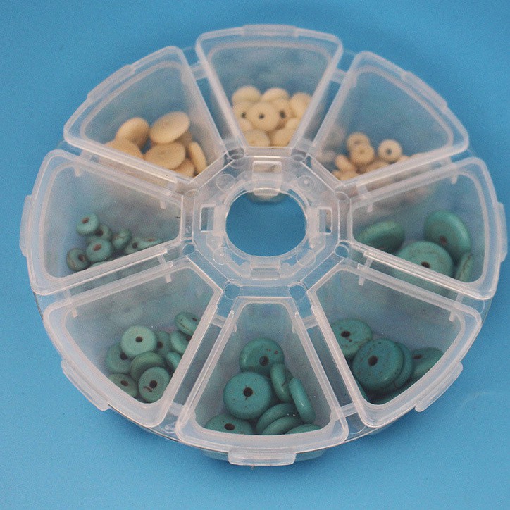 Hộp nhựa chia 8 ngăn đựng linh kiện (tròn 10cm)