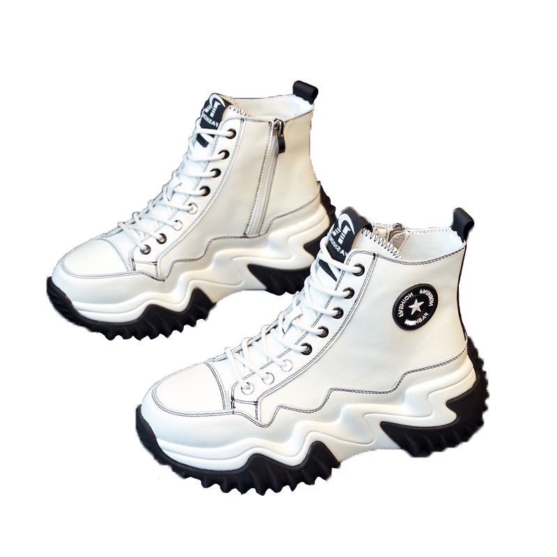 Giày thể thao cổ cao màu trắng thời trang mùa thu cho bé gái