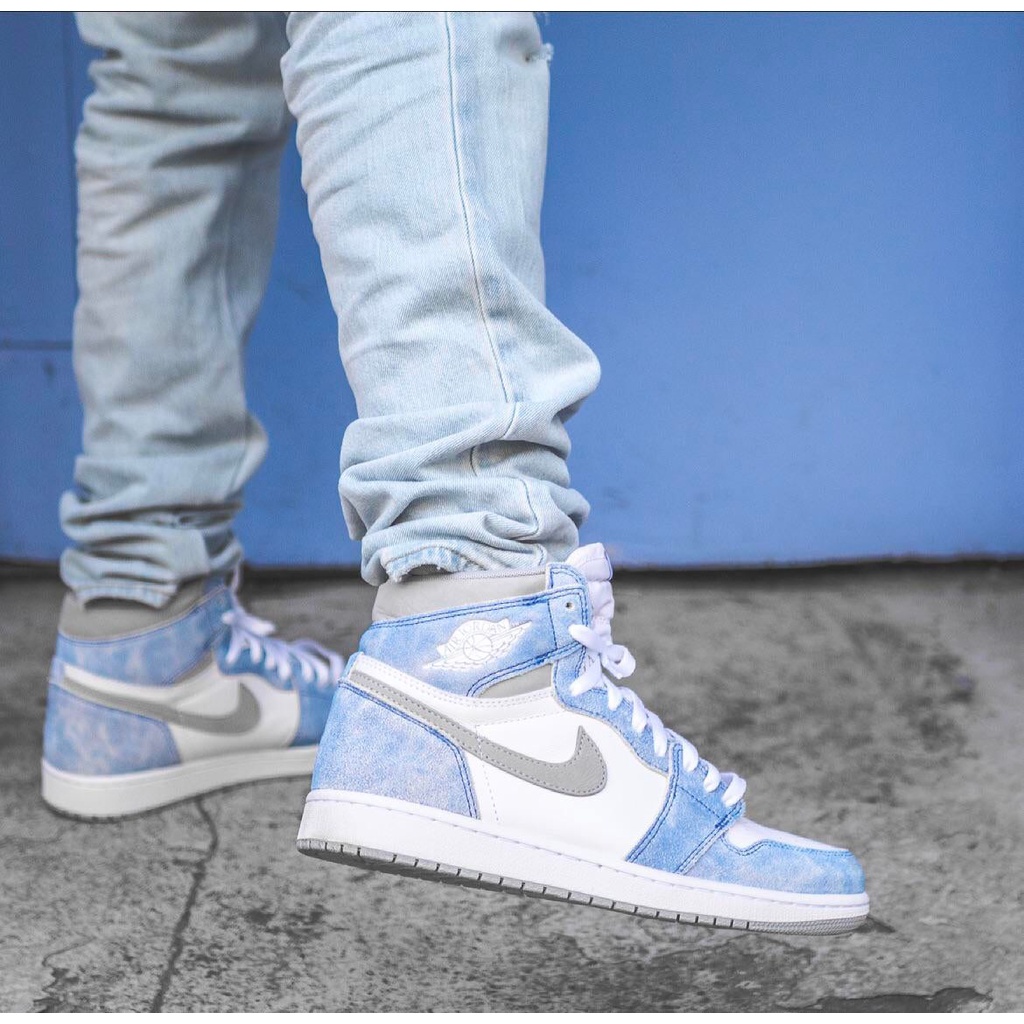 Giày Jordan 1 Cổ Cao  Giày Sneaker Xanh Loang Hyper Hàng Loại Đẹp Full Box Bill 2022