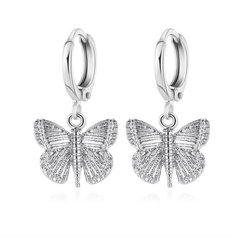 Korean-style Simple Butterfly-shaped Metal Earrings