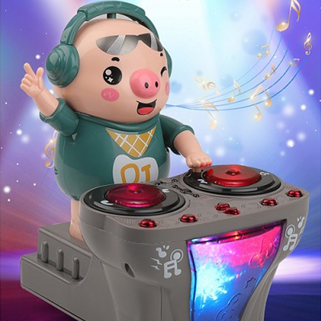 Heo Phát Nhạc - Chú Heo Chơi DJ Năng Động Siêu Dễ Thương Nhảy Theo Nhạc Và Đèn Cho Bé