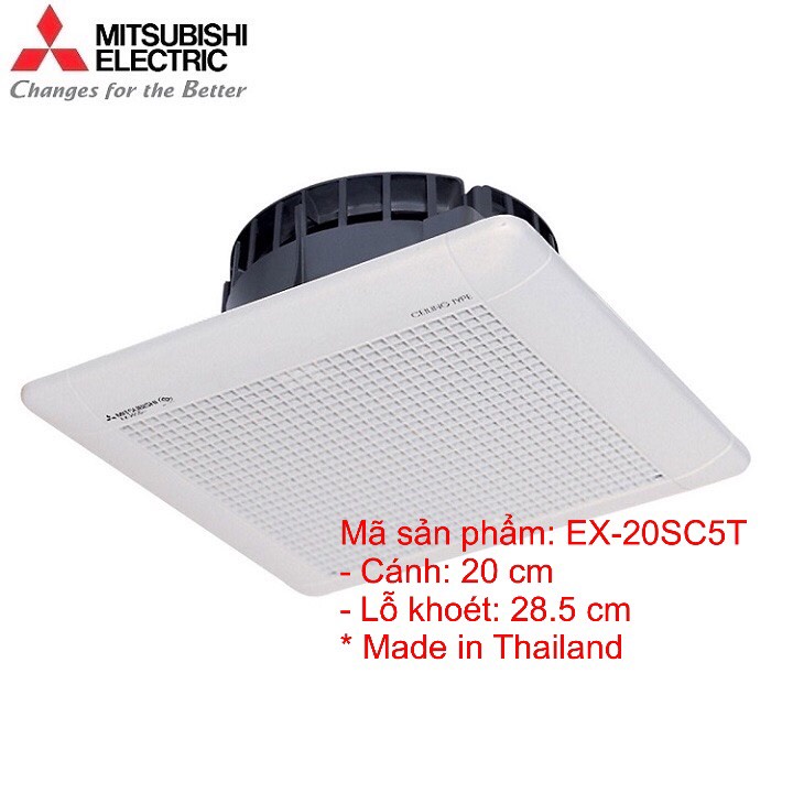 Quạt hút âm trần Mitsubishi EX-20SC5T không nối ống gió, cánh 20cm - hàng chính hãng