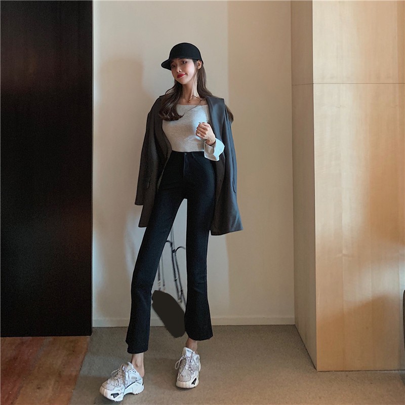 QUẦN JEANS NỮ DÁNG ÔM ỐNG LOE THỜI TRANG