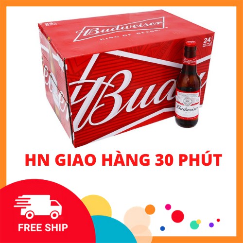 CHÍNH HÃNG- Thùng 24 chai bia Budweiser 330ml