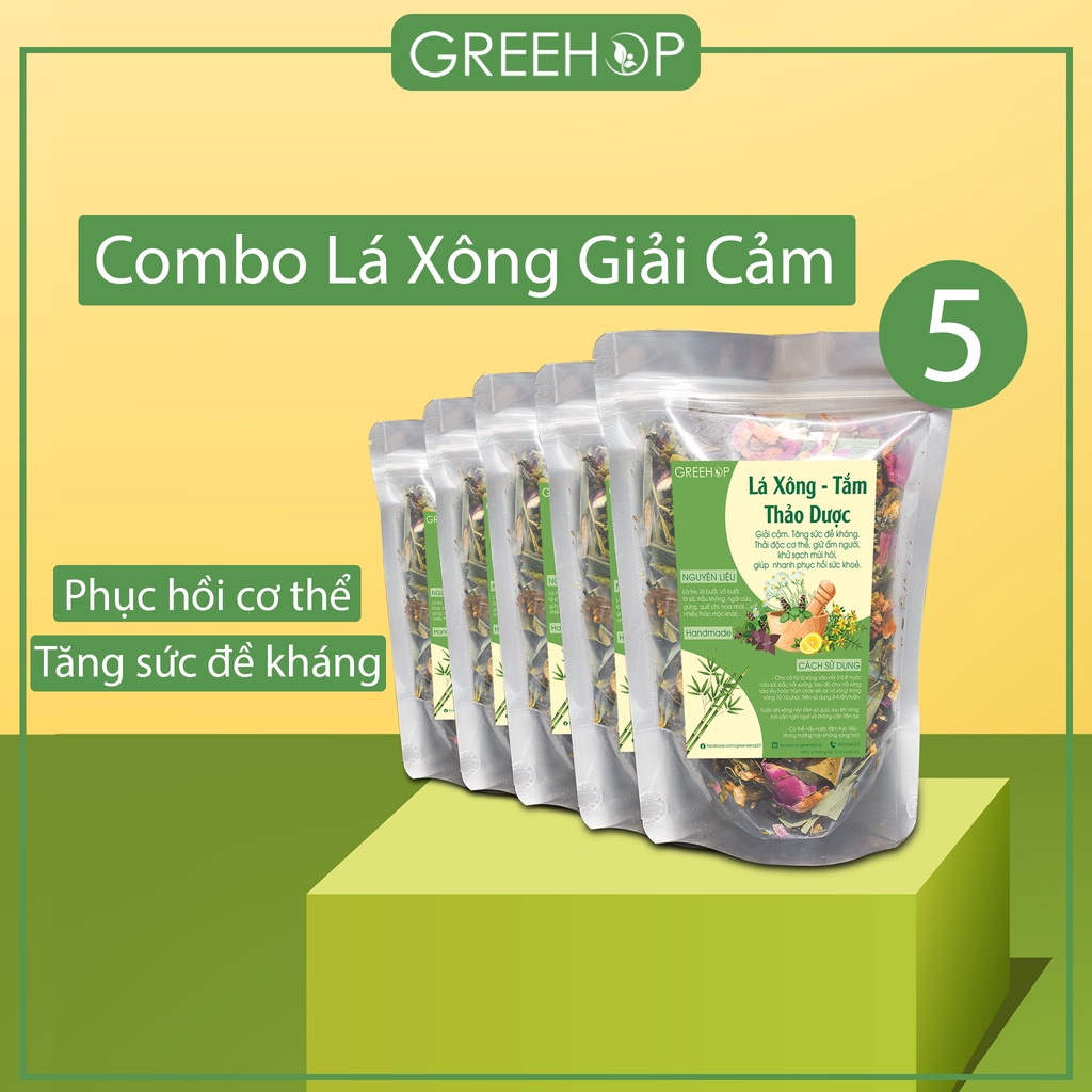 [Combo] Lá xông giải cảm, thảo dược phục hồi cơ thể, tăng sức đề kháng GreeHop