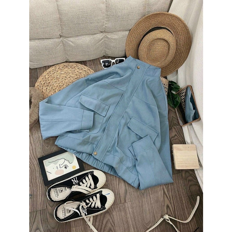 Áo Khoác Form Rộng Nữ Chất Vải Da Lộn Cao Cấp Phù Hợp Với Mọi Thời Tiết