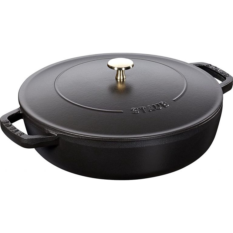 NỒI GANG STAUB BRAISER CHISTERA LID 28CM MÀU ĐEN