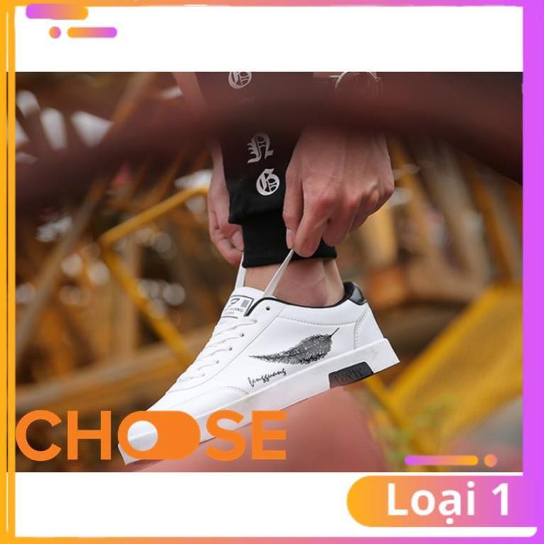 Giày Nam Choose Giày Thể Thao Bata Nam Họa Tiết Lông Vũ Ấn Tượng, Phong Cách Hàn Quốc GK6K6