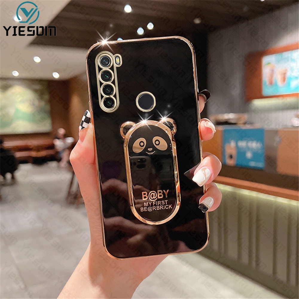 Ốp Điện Thoại Silicon Dẻo Viền Vuông Mạ Màu Kèm Giá Đỡ Hình Vuông Cho Xiaomi Redmi Note 8 8T 7 5 Pro Redmi 7 5 Plus