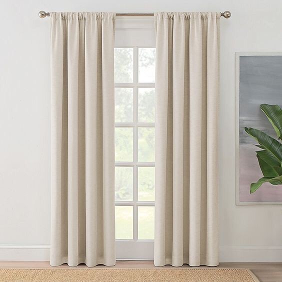 [CÓ SẴN MỌI KÍCH THƯỚC] Rèm Màn Dán hoặc Xỏ Cây Canvas Trơn Không Cần Khoan Tường | BigBuy360 - bigbuy360.vn