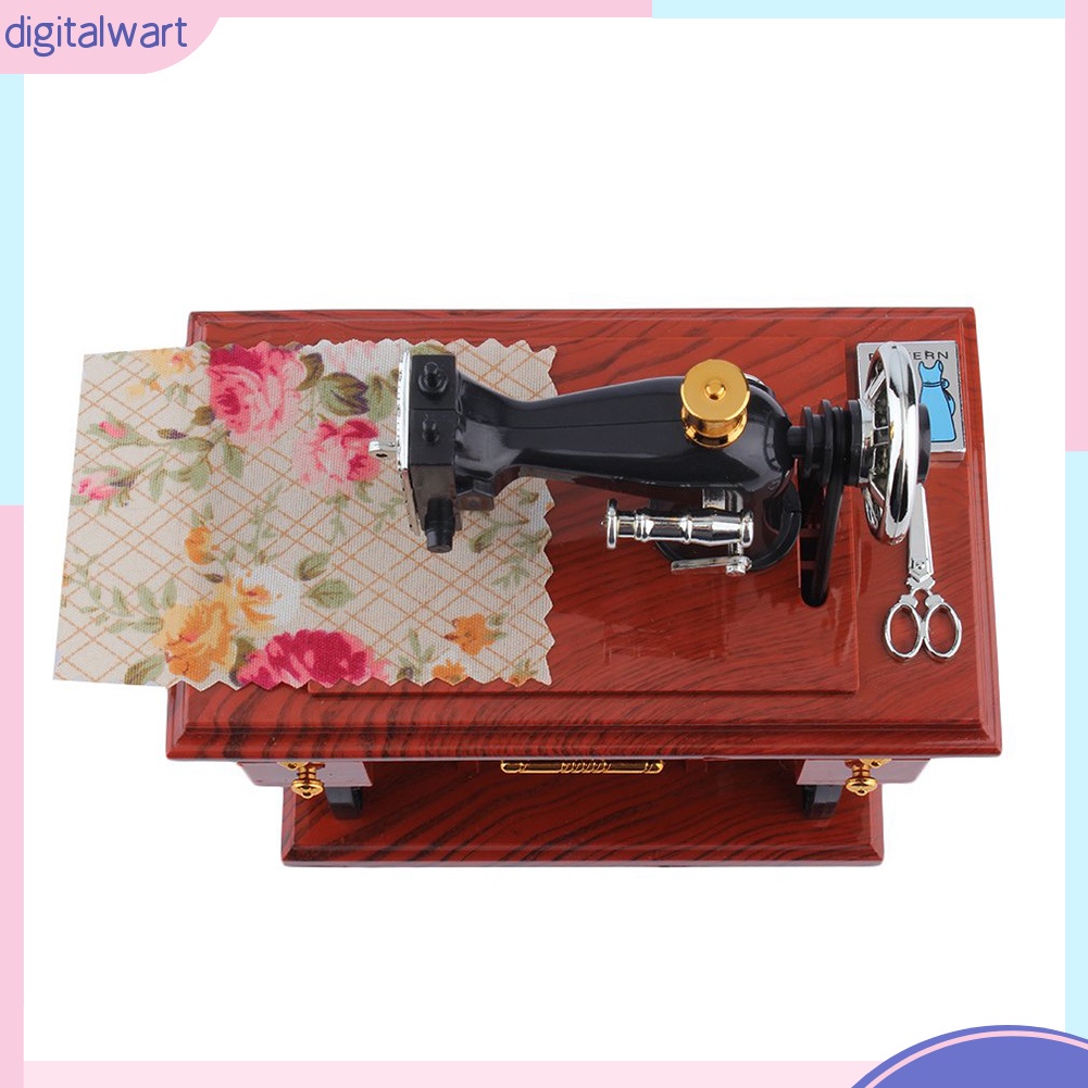 1 Hộp Nhạc Hình Máy May Mini Vintage