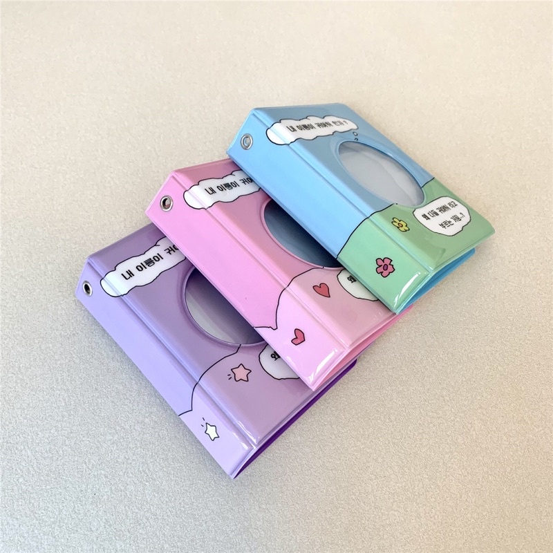 Mini Binder/Collect book 1 ô chữ Hàn để ảnh, card kèm sheet