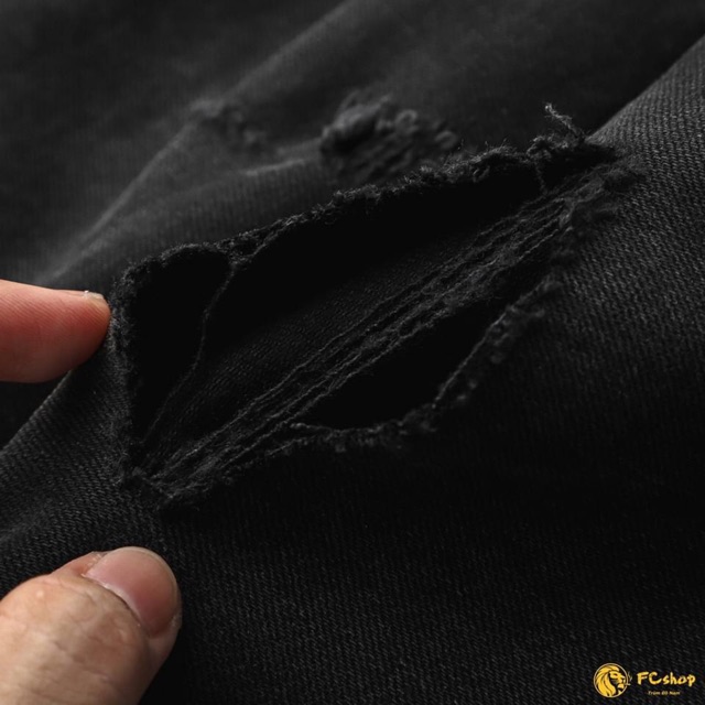 Quần Jeans Nam Rách Gối Vải Jeans co dãn,mầu đen trơn, hàng đẹp giá tốt | BigBuy360 - bigbuy360.vn