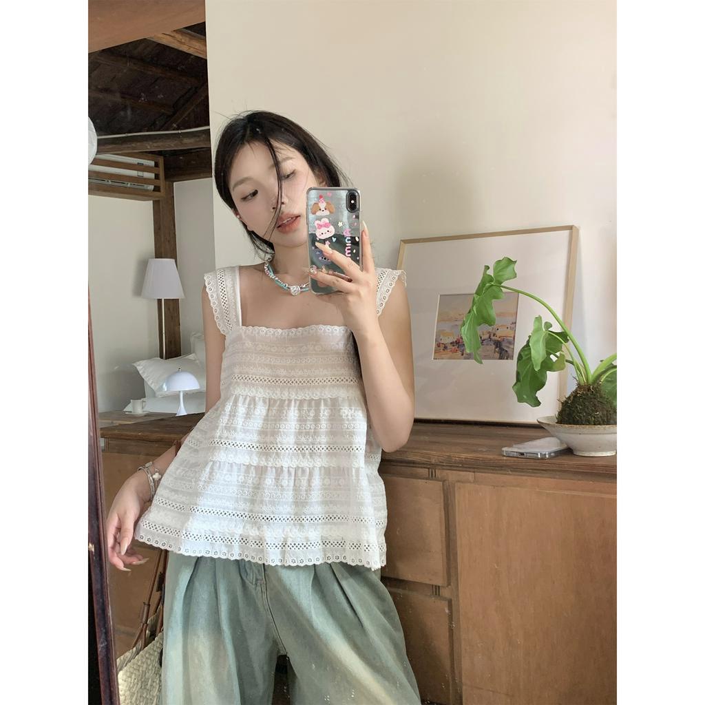 Áo Tank Top Cổ Vuông Dáng Rộng Thời Trang Mùa Hè Cho Nữ