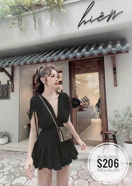Bigsize Set cổ V tay rút S206