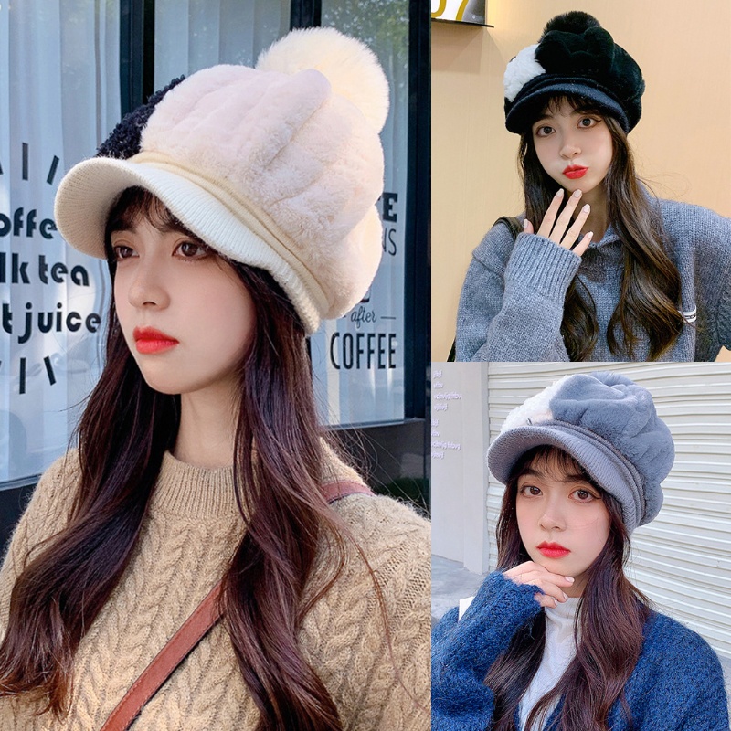Han Mũ Beret Đính Bóng Lông Bát Giác Cho Họa Sĩ / Giáng Sinh / Halloween / Giáng Sinh