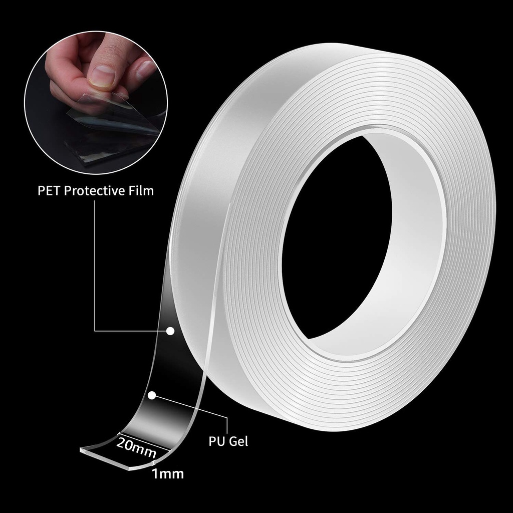 Băng dính 2 mặt trong suốt 3m dính trên mọi chất liệu dày 1mm 2mm siêu dính đa năng