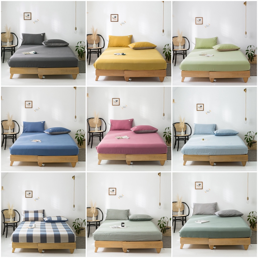 Bộ ga gối cotton tici drap giường bọc đệm bo chun miễn phí đầy đủ kích cỡ - Otama Bedding