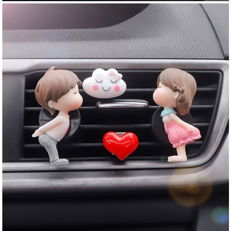 Kẹp khuếch tán tinh dầu hình búp bê hoạt hình dễ thương ngộ nghĩnh dùng để trang trí xe hơi