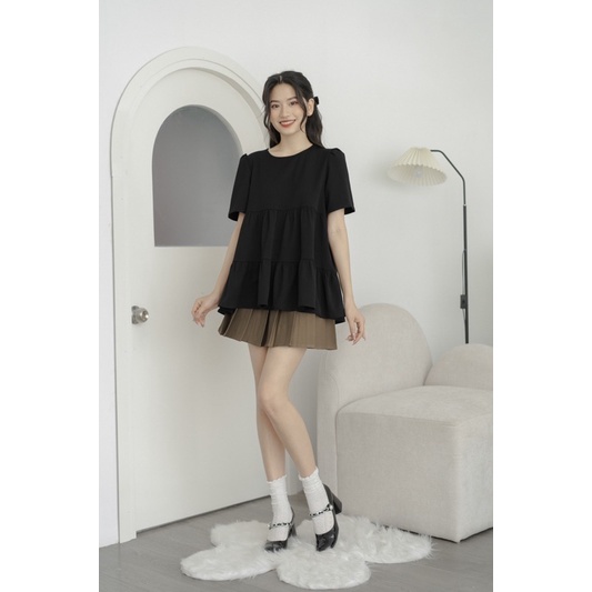 Áo Babydoll Dáng Tầng Phom Suông Basic Mặc Cực Yêu