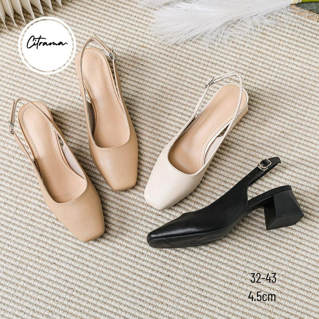 GIÀY CAO GÓT SIZE NHỎ 32 33 PHỐI DÂY MẢNH MŨI VUÔNG GÓT VUÔNG CAO 4.5CM