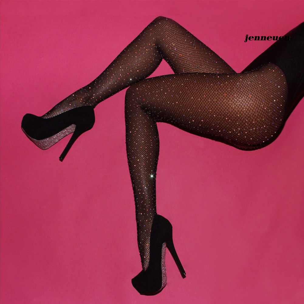 Quần Tất/Vớ Lưới Rỗng Co Giãn Đính Đá Lấp Lánh Gợi Cảm Cho Nữ