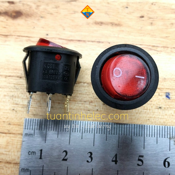 Công tắc bập bênh tròn có đèn báo 6A-250Vac