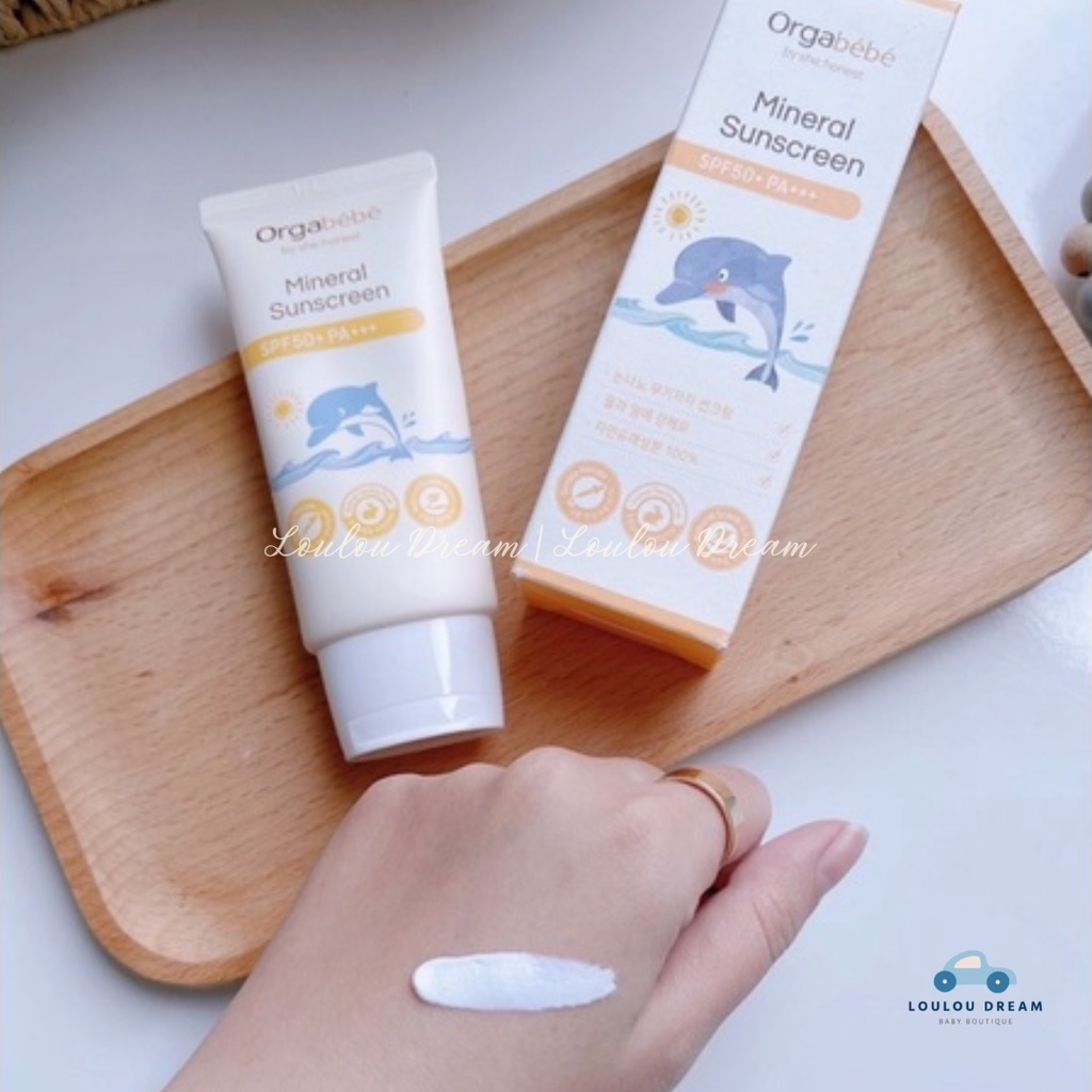 Kem chống nắng hữu cơ Orgabebe SPF 50PA+++ cho bé từ 3 tháng tuổi - Nội địa Hàn