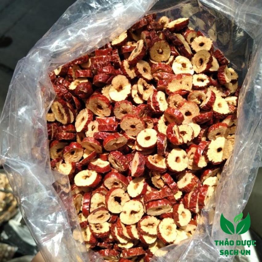 {Có hút chân không ) Táo đỏ thái lát sấy khô thơm ngon ngọt 500g thảo dược sạchVN