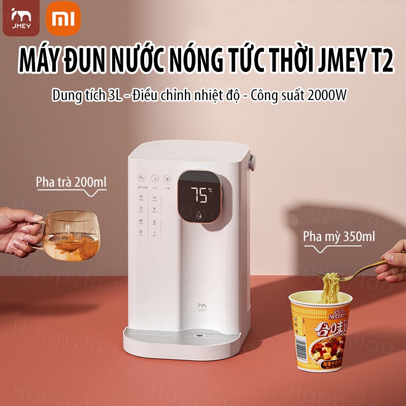 Máy nước nóng đun tức thời sau 3s Xiaomi JMEY T2 dung tích 3L điều chỉnh nhiệt độ hiển thị màn hình LED thông minh HB00