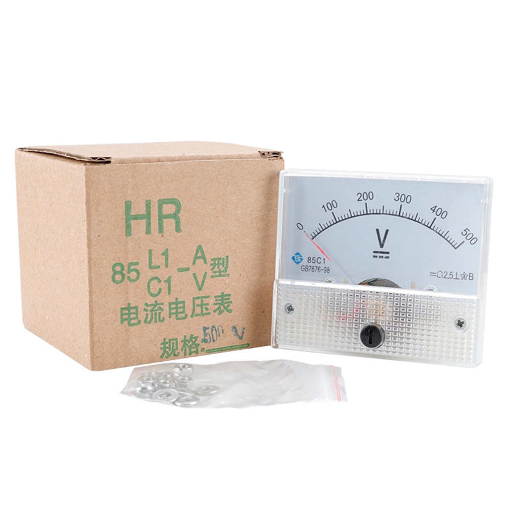 Vôn kế 85C1 DC 0- 50V 0-100V 0-300V 0-500V Đồng hồ đo bảng điều khiển tương tự loại 2.5 hình chữ nhật