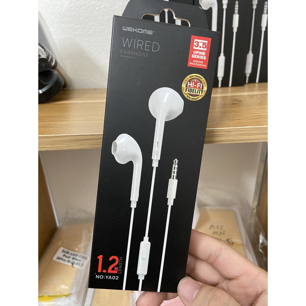 ❤️KeyyStore❤️ Tai nghe có dây WEKOME YA02 Dài 1.2m cho máy tính laptop PC Điện thoại Mobille Âm Thanh Khủng,Siêu bền