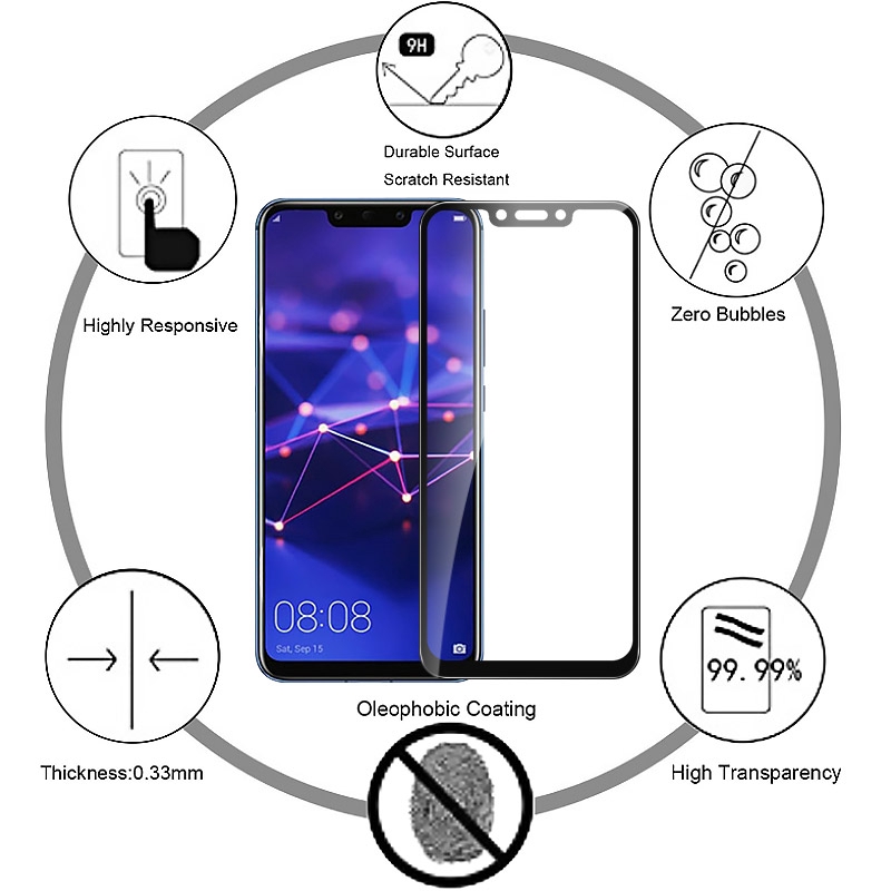 Miếng dán cường lực bảo vệ màn hình điện thoại Huawei P20 P30 Lite Honor 8X 10 9 Lite