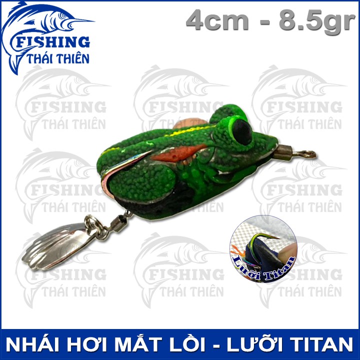 Mồi Giả Câu Cá Lóc Nhái Hơi Mắt Lồi Lưỡi Titan Thái Lan Siêu Nhạy Cá 4cm 8.5gr