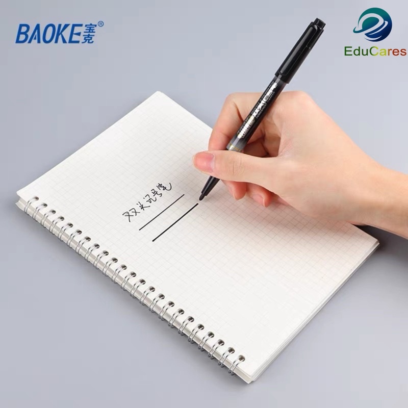 Bút lông dầu dạ kính 2 đầu BAOKE Xanh, Đen, Đỏ - viết đĩa CD không xoá được  cao cấp
